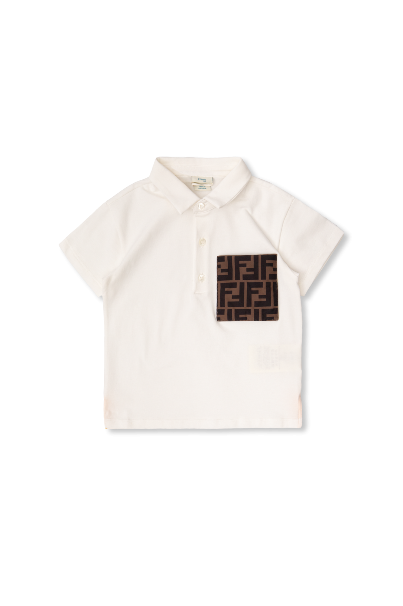 Cotton Toweling Polo Shirt White Monogrammed polo shirt Fendi Kids SchaferandweinerShops Canada